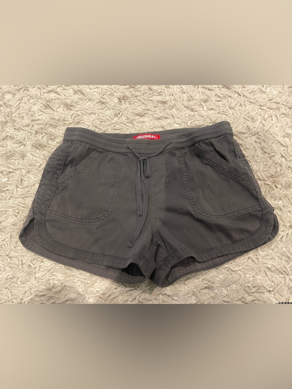 UNIONBAY Women's Charcoal Drawstring Shorts